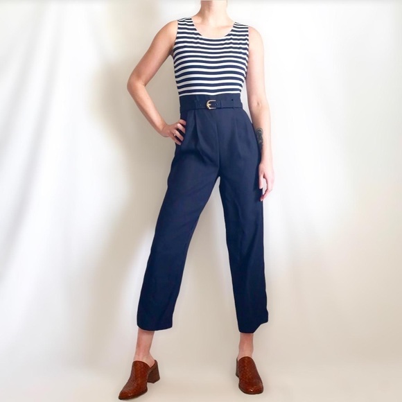 Vintage 90s Navy & White Jumpsuit - Picture 8 of 8